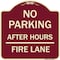 Signmission No Parking After Hours Fire Lane Heavy-Gauge Aluminum Architectural Sign, 18" x 18", BU-1818-23815 A-DES-BU-1818-23815 - alternate 1
